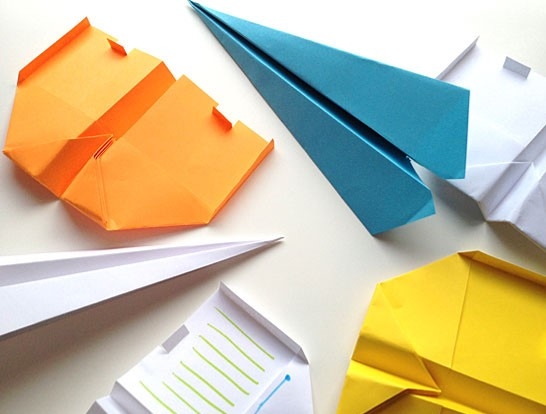 Variety of paper airplanes